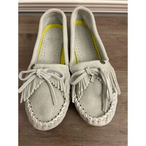 MINNETONKA Women's Kilty Plus Moccasins Color Mint 7.5 EUC